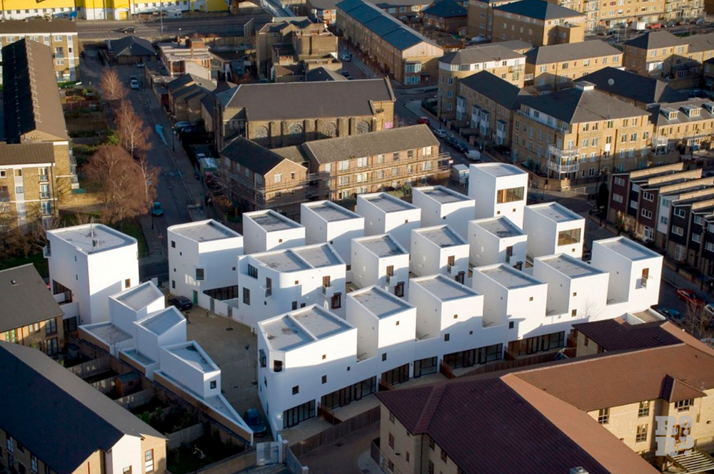 Aerial view of Donnybrook Estate in Bow, East London.