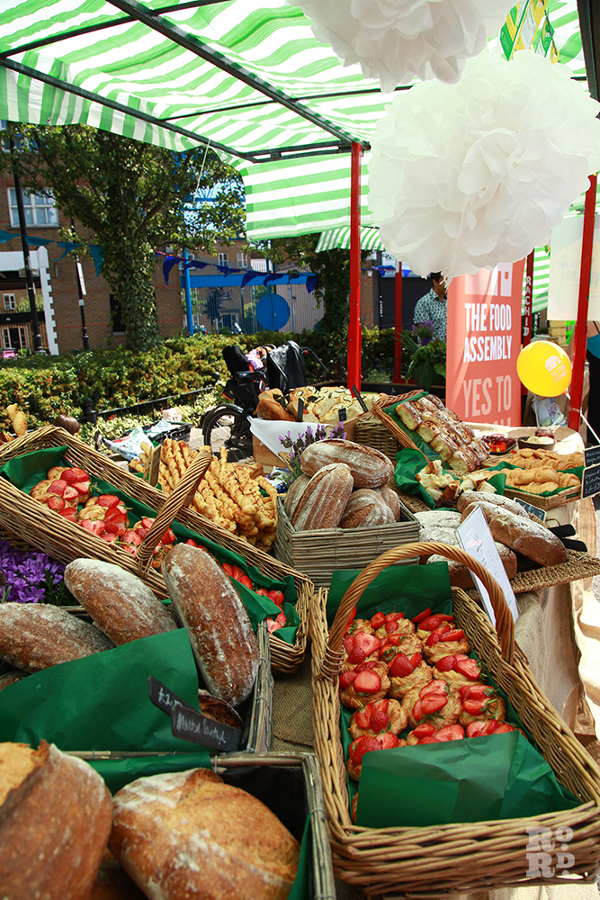 Fresh local produce at the Roman Road Food Assembly stall at Roman Road Festival