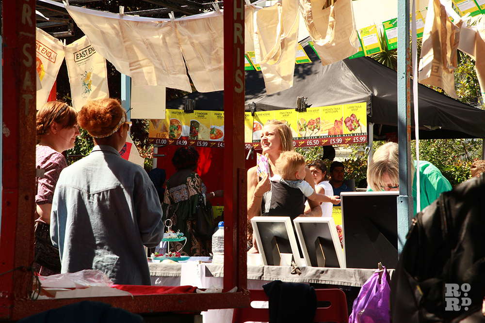 Market stalls at Roman Road Festival
