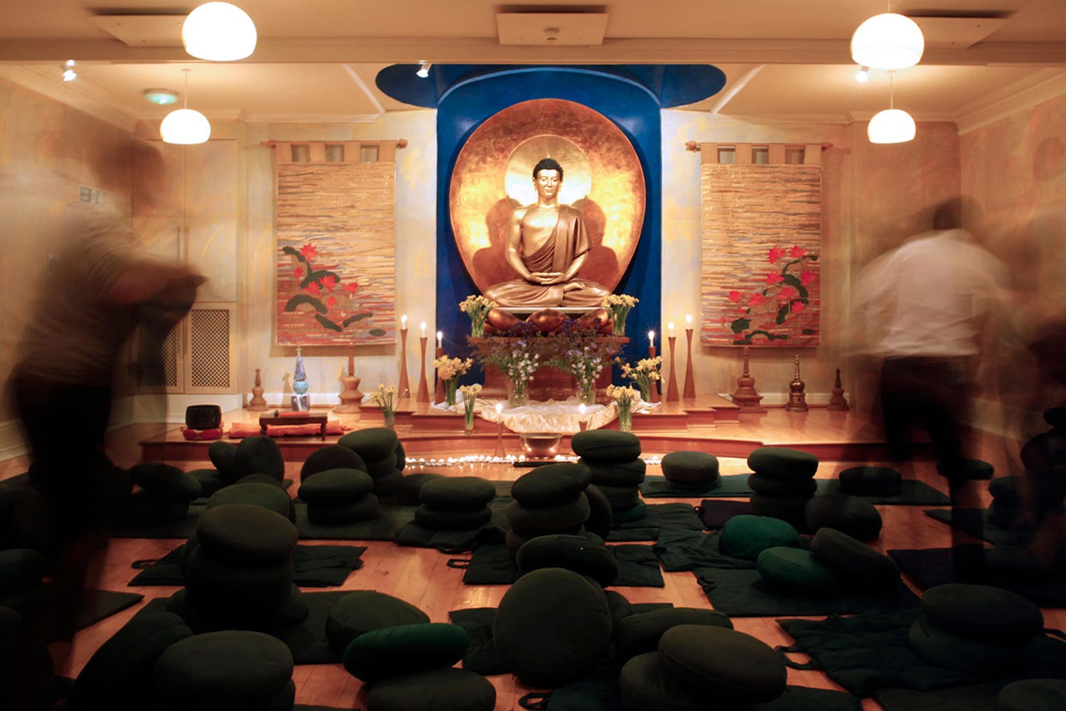 Meditation cushions at the London Buddhist Centre in East London