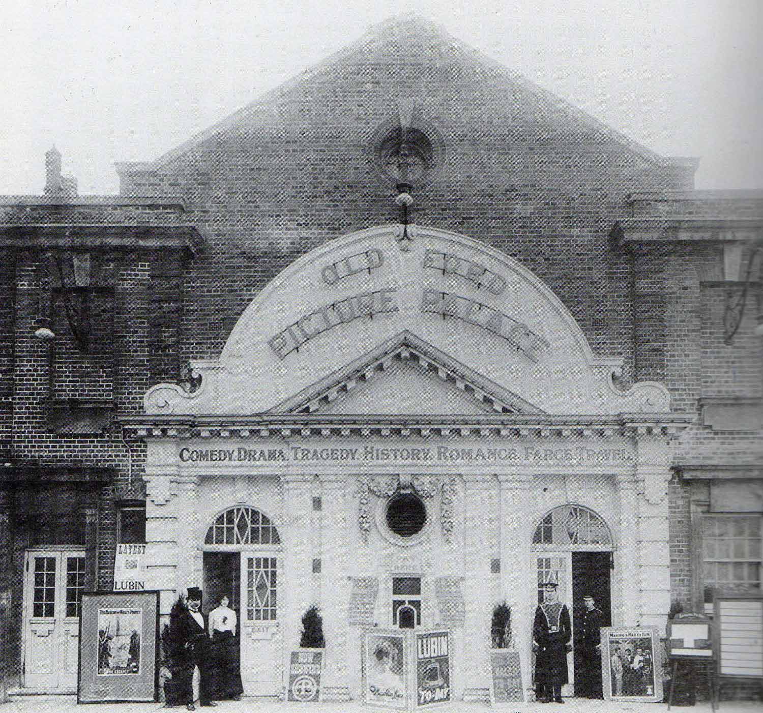 Black and white photograph of the Ritz Cinema in 1897