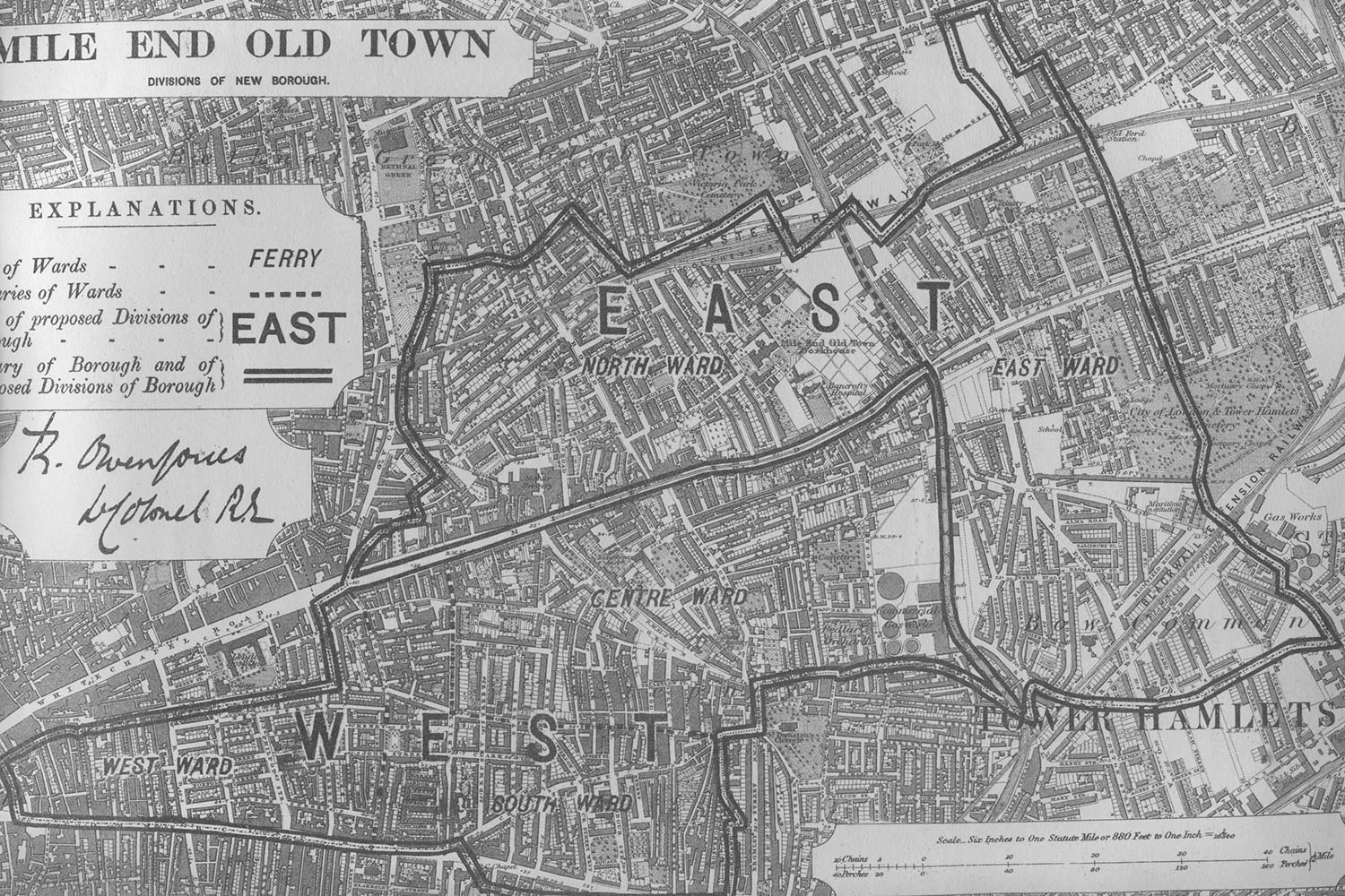Mile end divisions in 1885