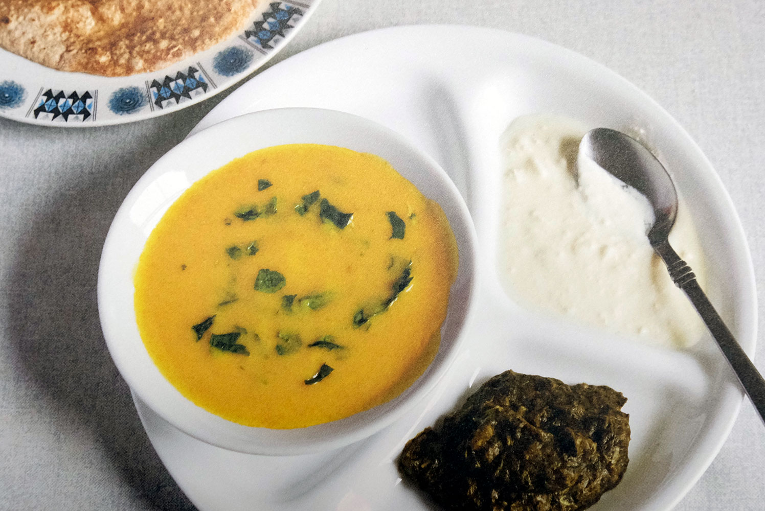 Kadhi with yogurt and roti recipe from 'A Modest Living - Memoirs of a Cockney Sikh'
