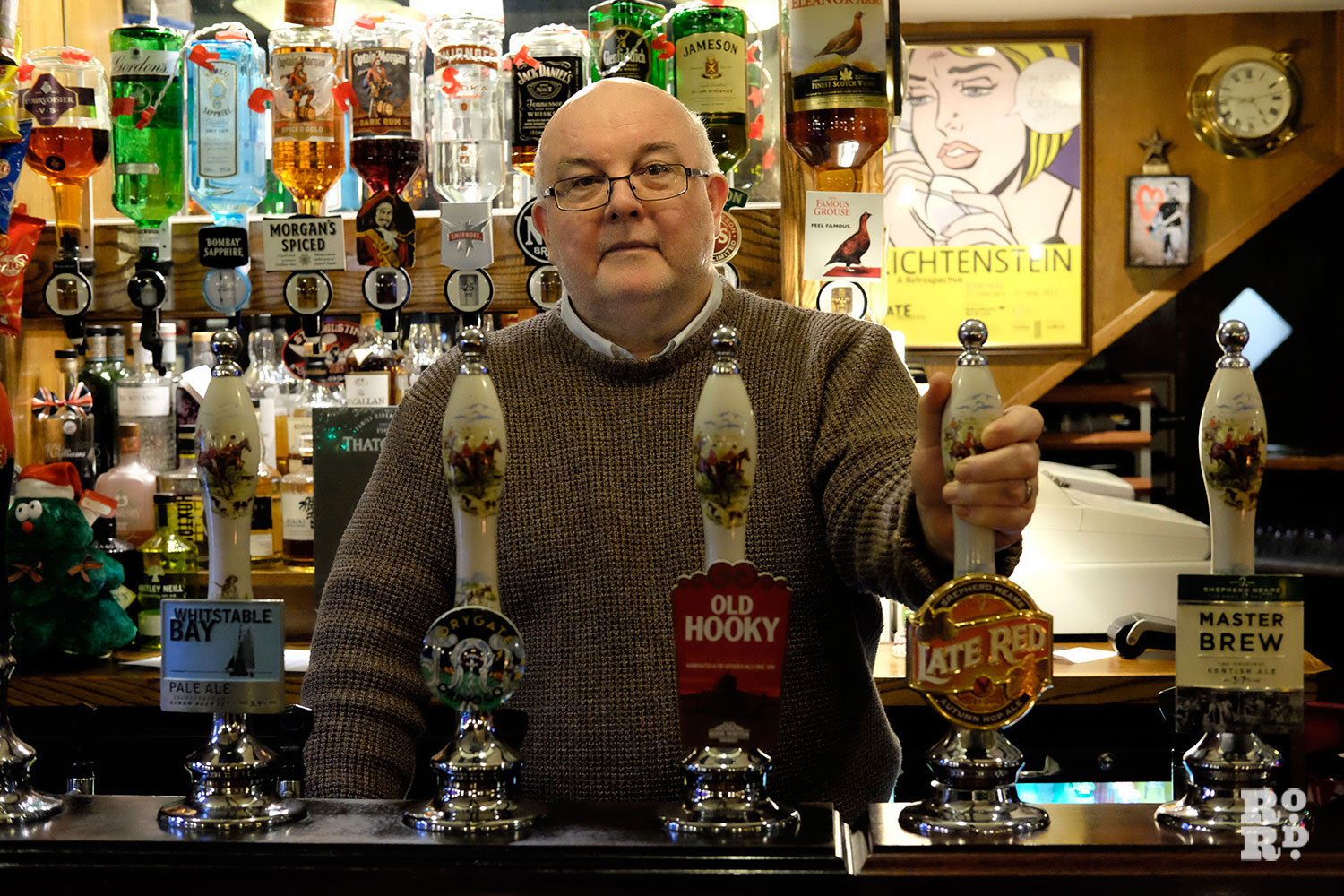 Frankie Colclough behind The Eleanor Arms bar
