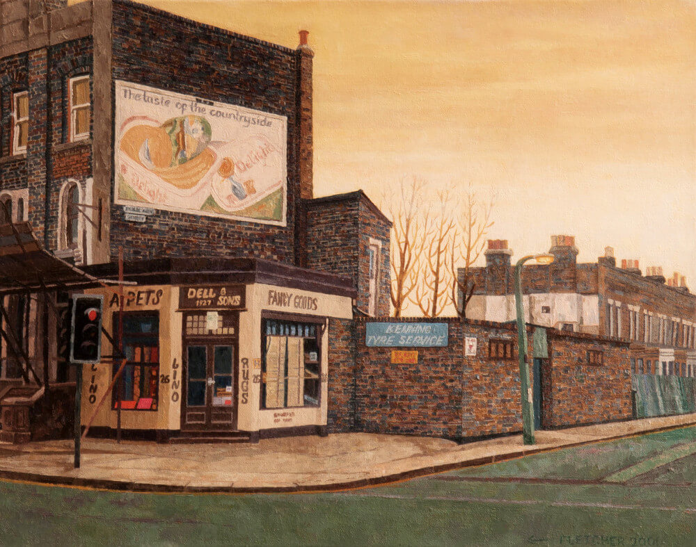 Lino Shop painting by Doreen Fletcher