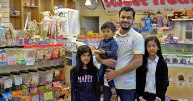 Sweet Treats owner Naz Islam with his kids, Roman Road