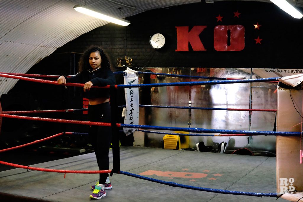 Ruqsana Begum Muay Thai champion in the right at KO Boxing