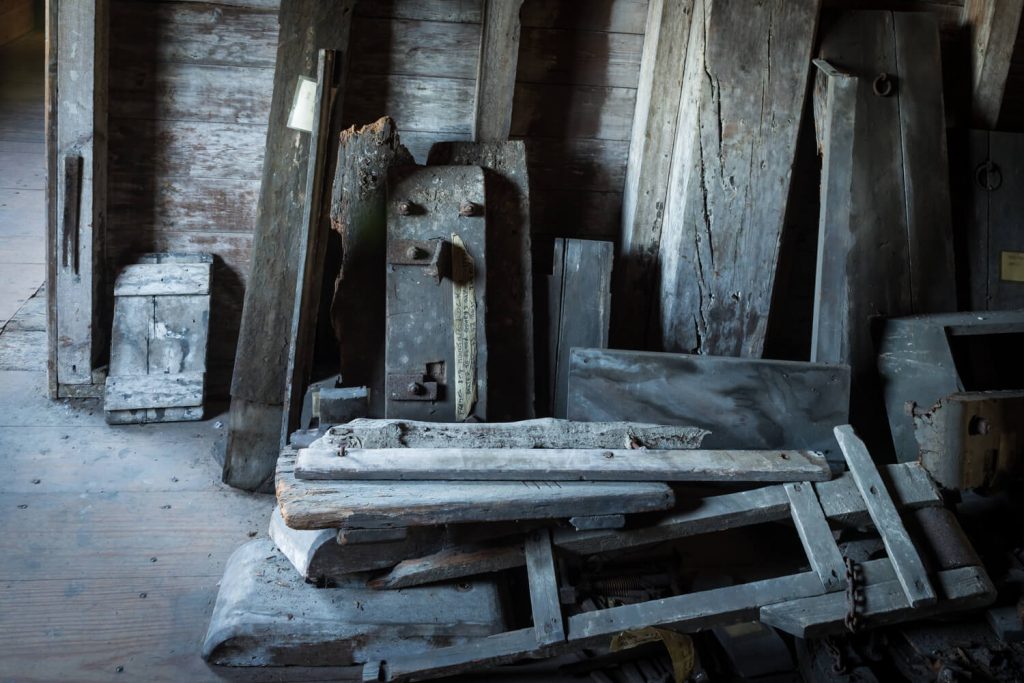 Salvaged timber in the House Mill in Bromley-by-Bow