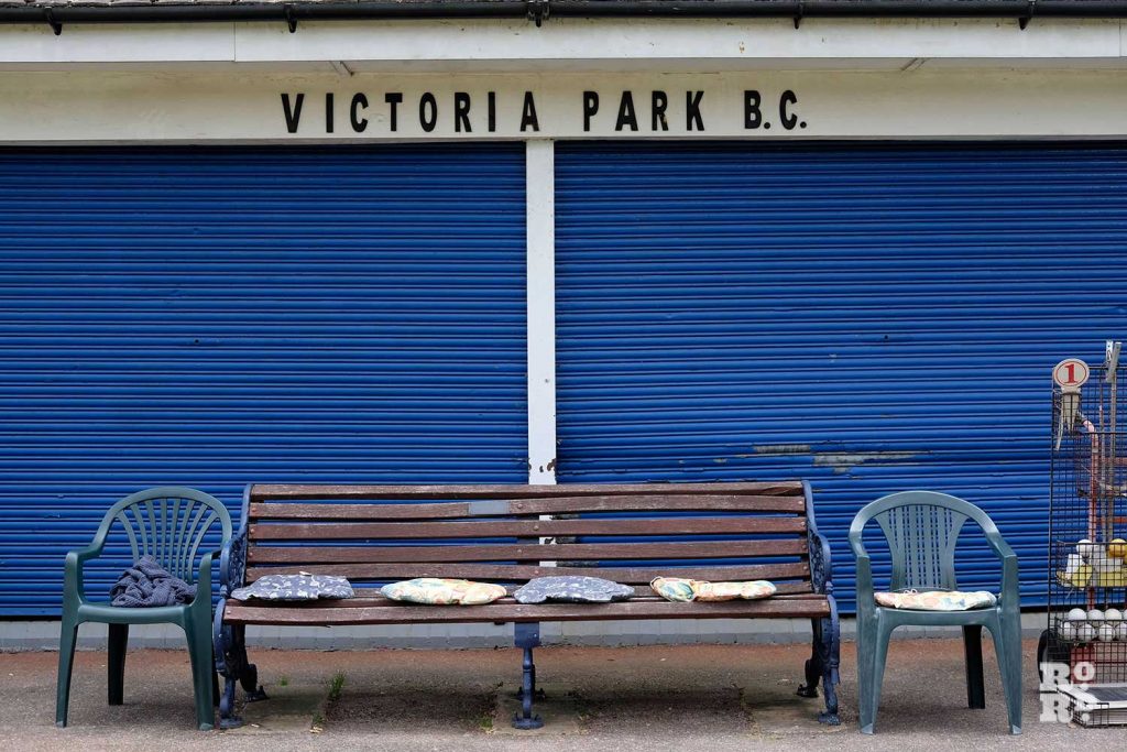 Exterior of the Victoria Park Bowls Club in East London