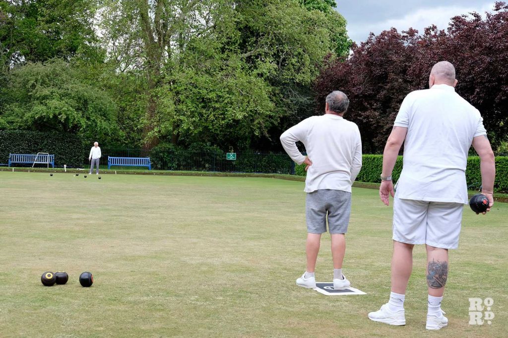 Bowls at the Victoria Park Bowls Club in East London
