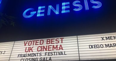 Exterior of Genesis Cinema on the final Fragments Festival night
