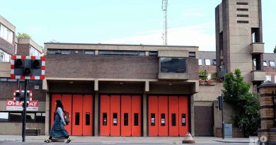 Exterior shot of Bethnal Green fire station on Roman Road