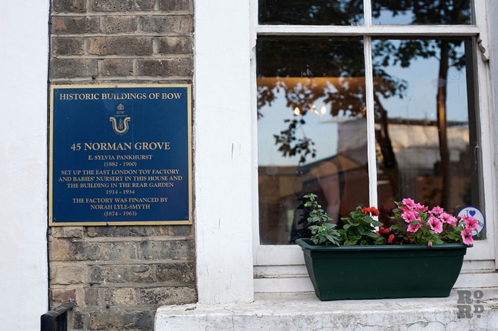 The blue plaque at 45 Norman Grove