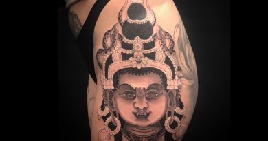 A tattoo design at Dharma Tattoo in Bow