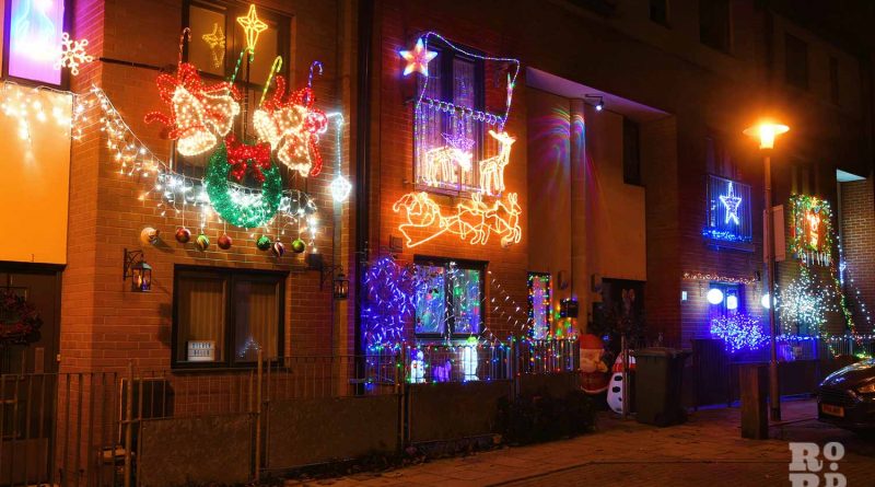 Christmas lights Roman Road Phil Verney Lacey Mews House
