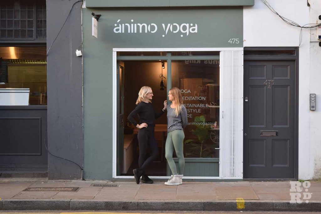 Nadine and Judy at Animo Yoga on Roman Road, offering some of the best yoga classes on Roman Road, Bow, East London