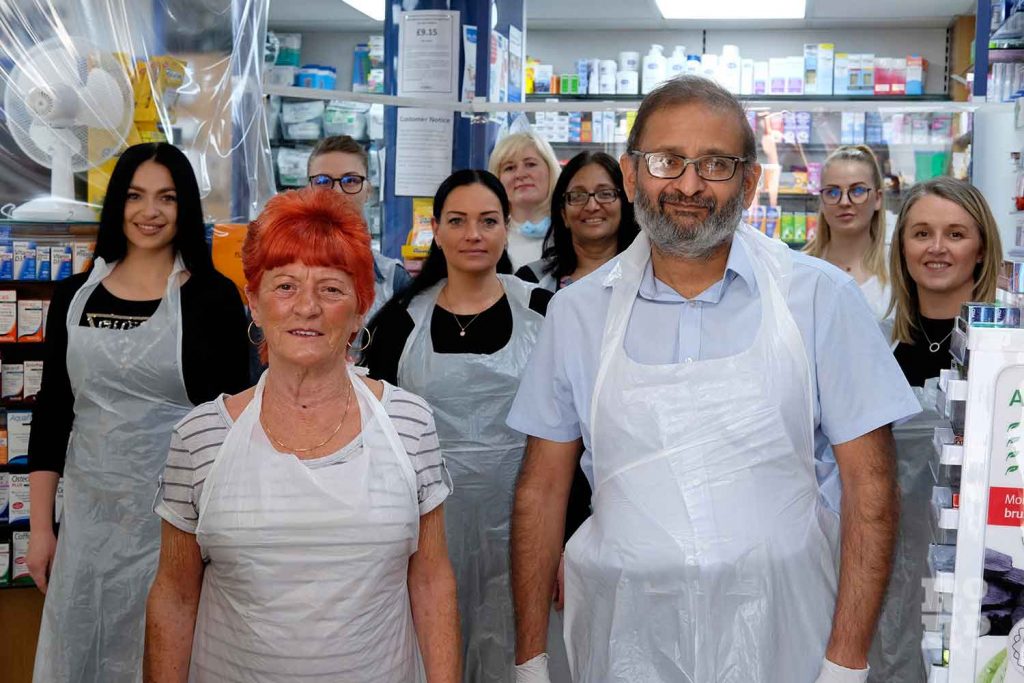 Bindesh Patel and the team at Sinclair Pharmacy, Roman Road, East London