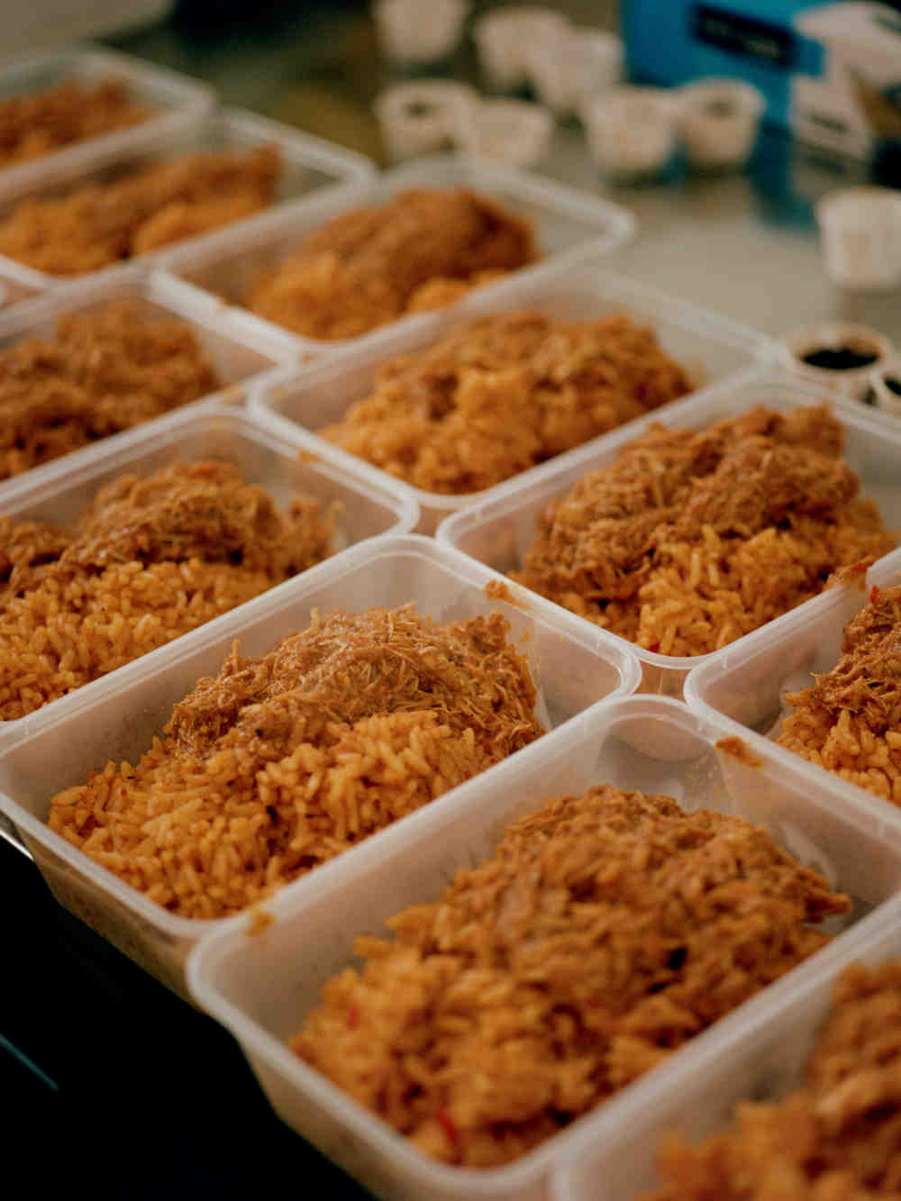Boxes of rice from Zoe's Ghana Kitchen Neighbourly lockdown photo essay©Jamie Sinclair