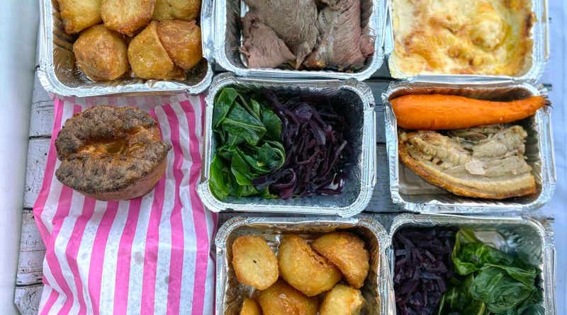 Containers, Sunday Roast takeaway, Empress, Victoria Park Village