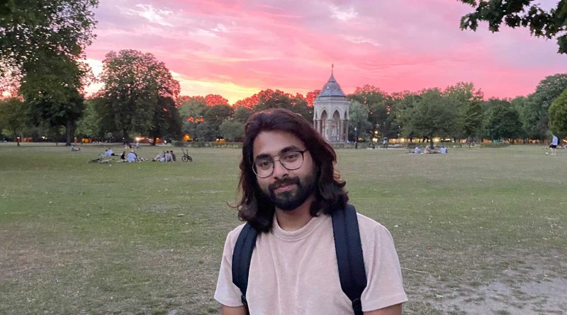 Ifti Lafit in Victoria Park against the sunset that inspired his lockdown poem