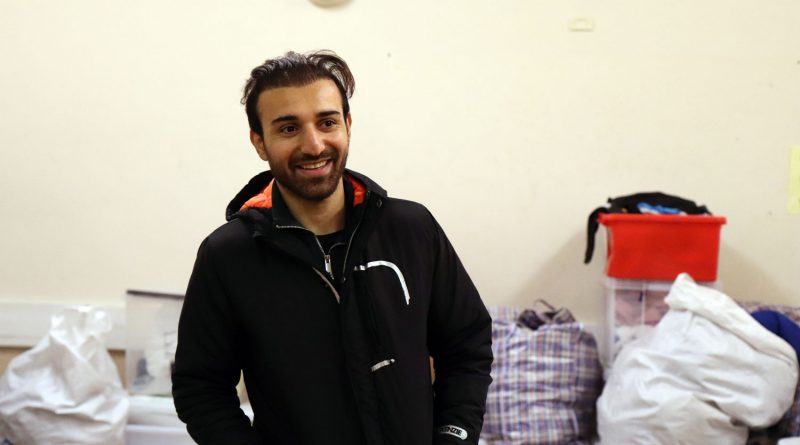 Iranian refugee Mobin, at Tuesday Night Bites food bank in Bethnal Green
