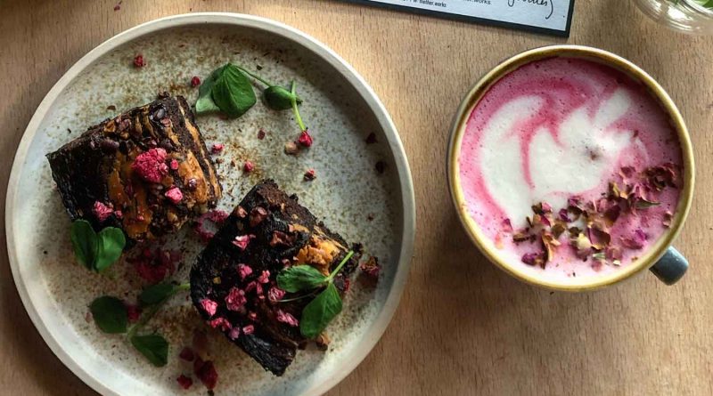 Valentine's Day brownies and flat white, MOTHER, Hackney Wick