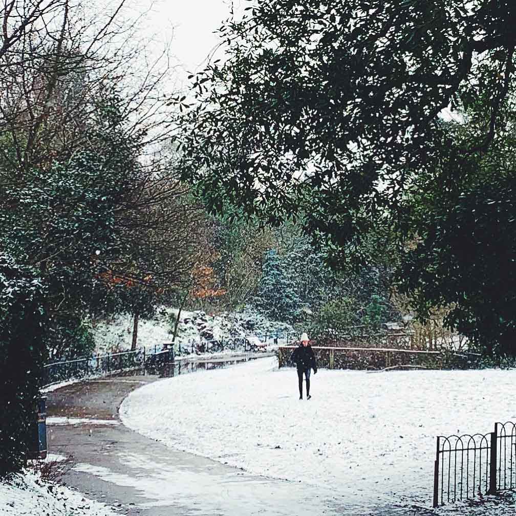 Victoria Park in the snow, East London, 2021