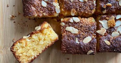 Almond and coconut tray bake by Tamsin Robinson