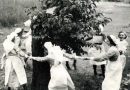 Nurses dancing around the Mulberry Tree at the London Chest Hospital, Bethnal Green