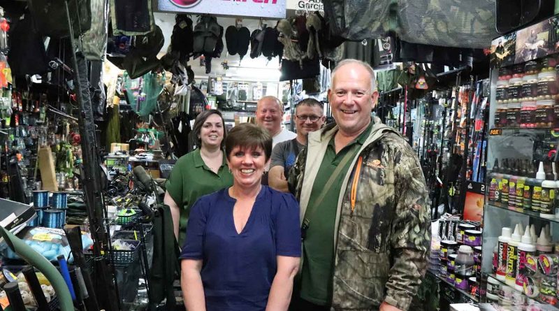 Owners Sharon and Terry Langston with the team at Roman Tackle, Roman Road.