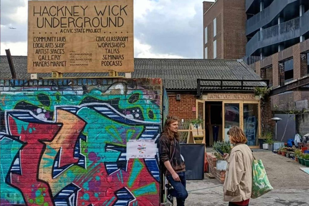 Hackney Wick Underground market, a creative space in Hackney Wick, East London.