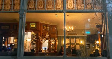 Looking into the Morgan Arms during the festive period.,