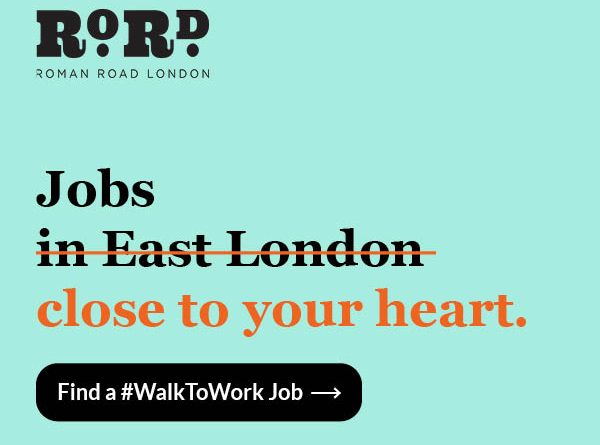 Find a job in East London, one where you can walk to work.