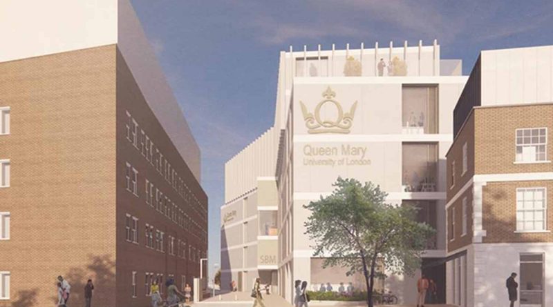 Computer generated image of proposed Business and Management building on Queen Mary University's Mile End campus.