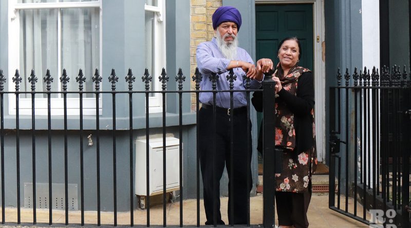 Mohan and Shinder Bakhar, outside their home in Bow.
