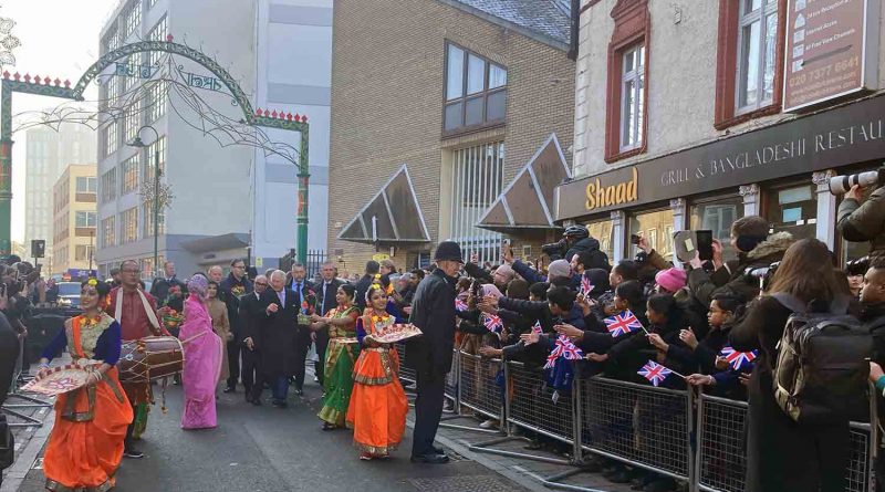 King Charles and Queen Consort Camilla on Brick Lane led by Bangladeshi dancers.