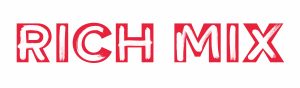 Rich Mix Logo white on red 300x88