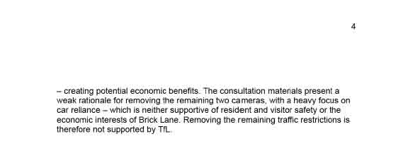 Page 4 letter from TfL to Tower Hamlets Council. 