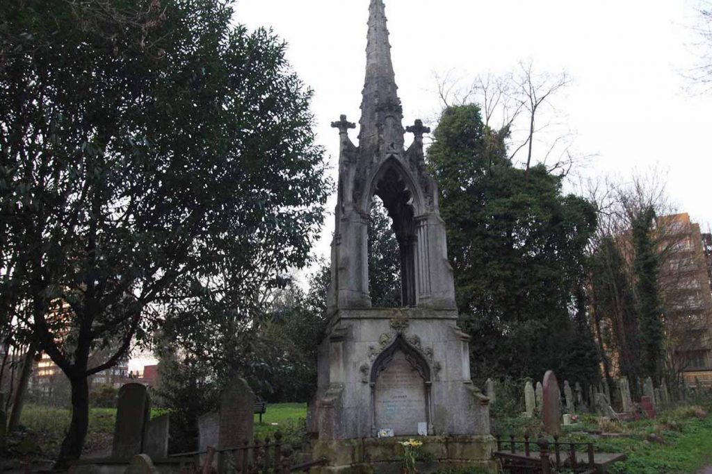 Joseph Westwood's grave in Tower Hamlets Cemetery Park, East London