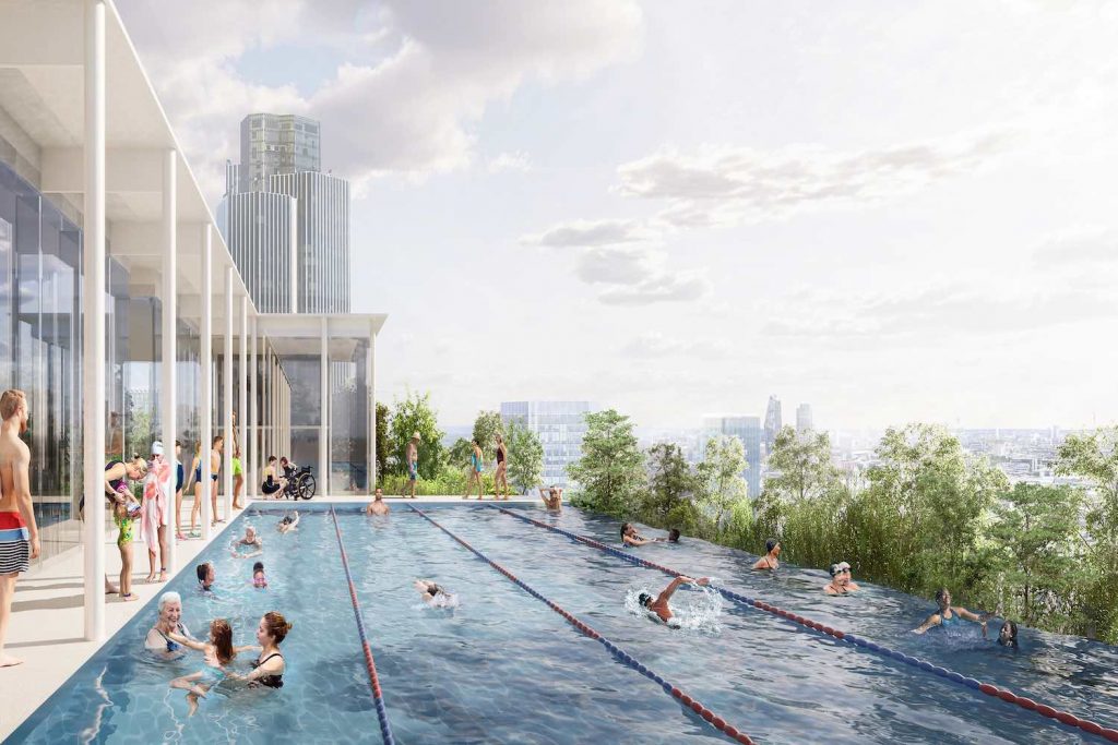 Designs for the rooftop pool as part of development plans
