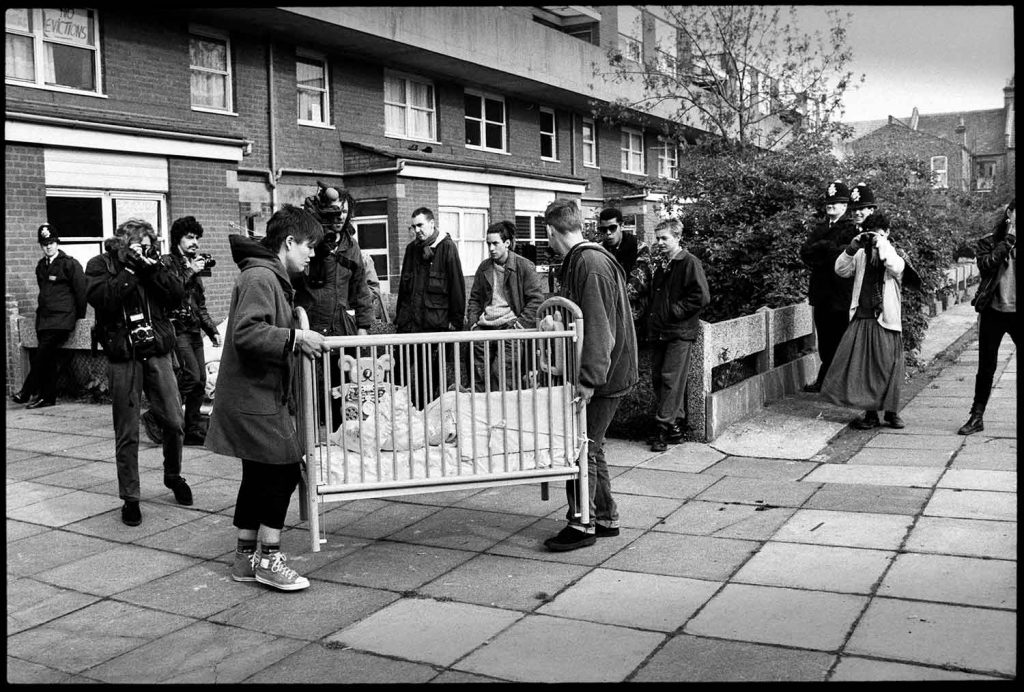 Eviction in Hackney in 1991: Images of Housing, Homelessness and Resistance in London's East End, from the Conditions of Living exhibition at Four Corners.