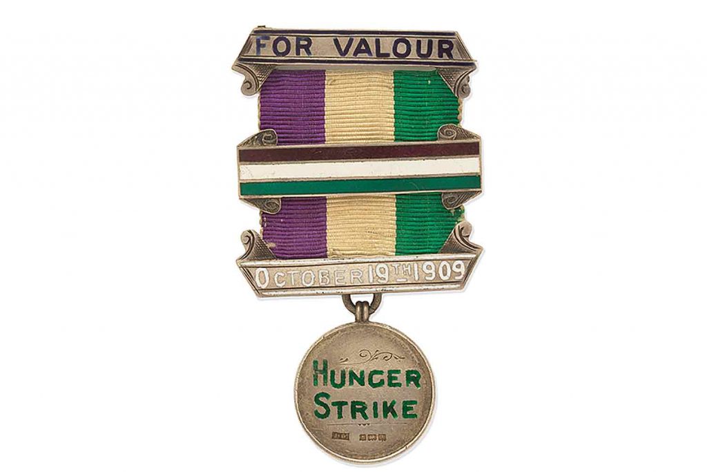 Suffragette Hunger Strike Medal awarded to Maud Joachim for valour 1909 courtesy of Bonhams