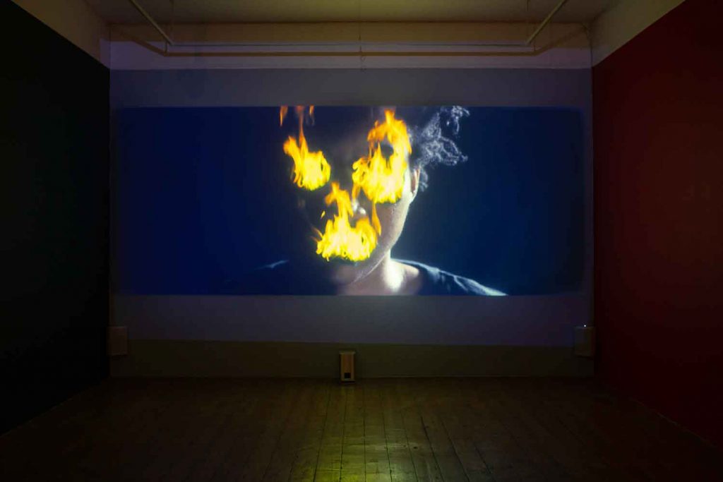 Kat Anderson's Mark of Cane exhibition at the Nunnery Gallery, film still from 'Las, Fiya'