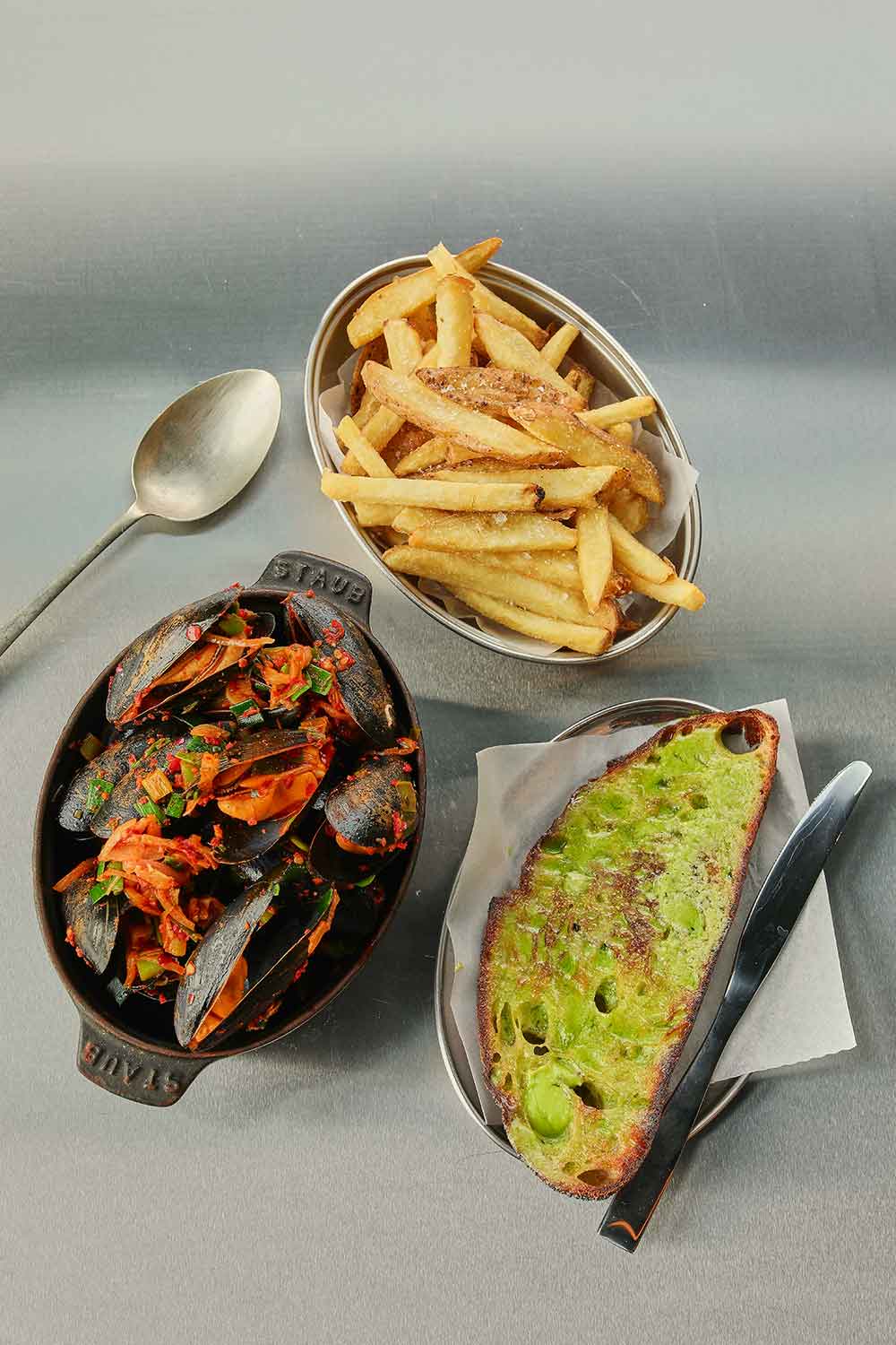 Mussels, chips and french toast at INIS, a new British-Irish eatery in Hackney Wick