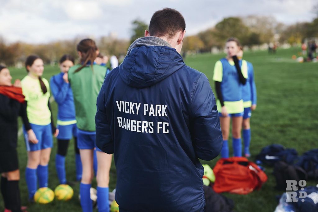 Coach, Vicky Park Rangers girls football team, Victoria Park, East London