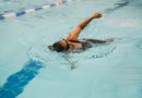 Woman swimming in Mile End Leisure Centre
