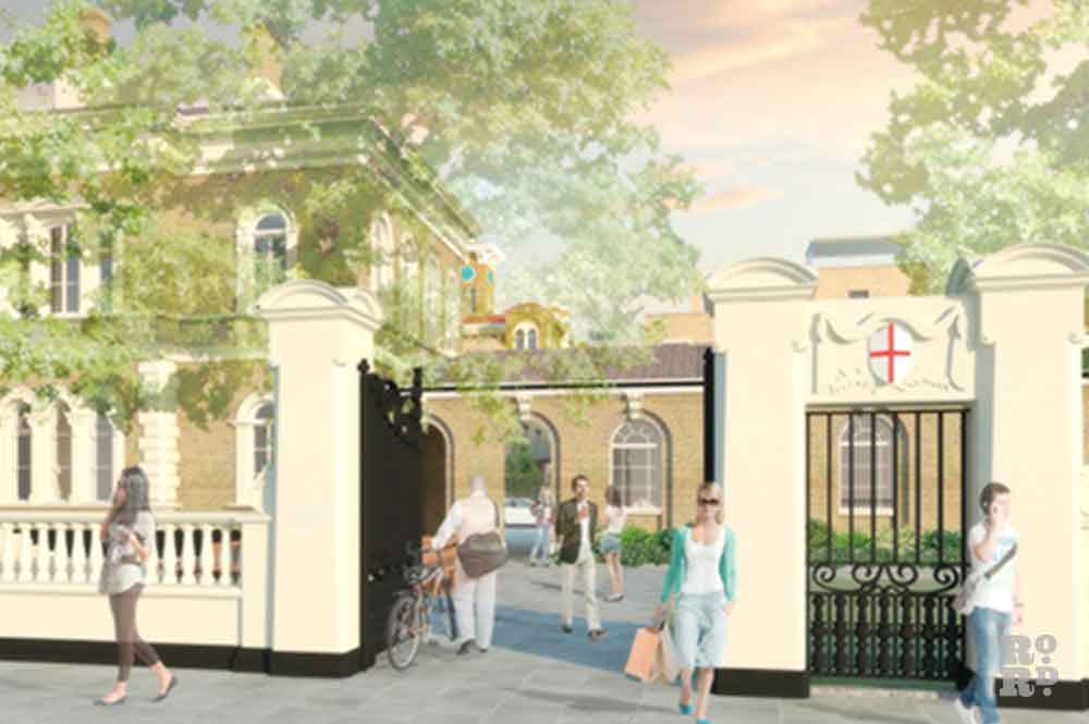 CGI image of St Clement's Hospital housing development.
